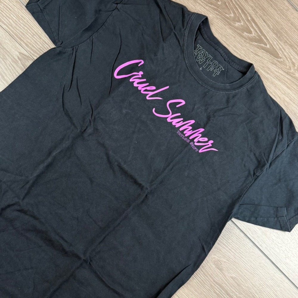 Taylor Swift Unisex T-Shirt Cruel Summer Graphic Print Black Large